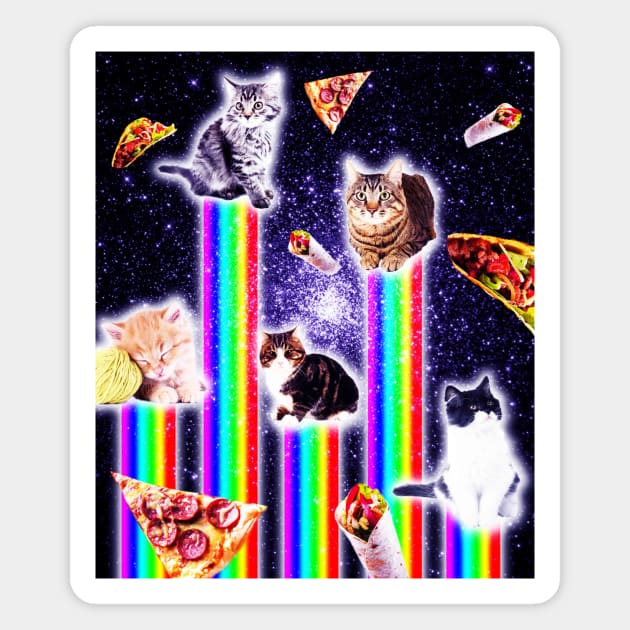 Outer Space Galaxy Cats With Rainbow Magnet by Random Galaxy